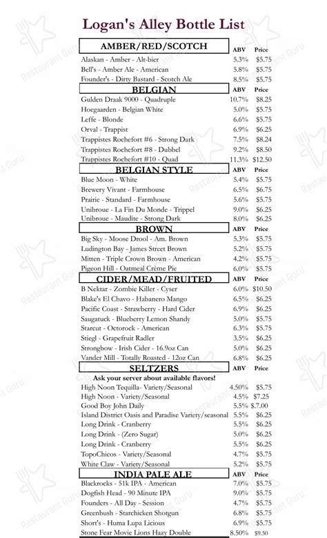 logan's alley menu|logan's grand rapids mi.